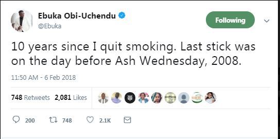 #BBNaija2018: How I Miraculously Stopped Smoking 10 Years Ago - Ebuka Obi-Uchendu Reveals #BBNaija2018: How I Miraculously Stopped Smoking 10 Years Ago - Ebuka Obi-Uchendu Reveals