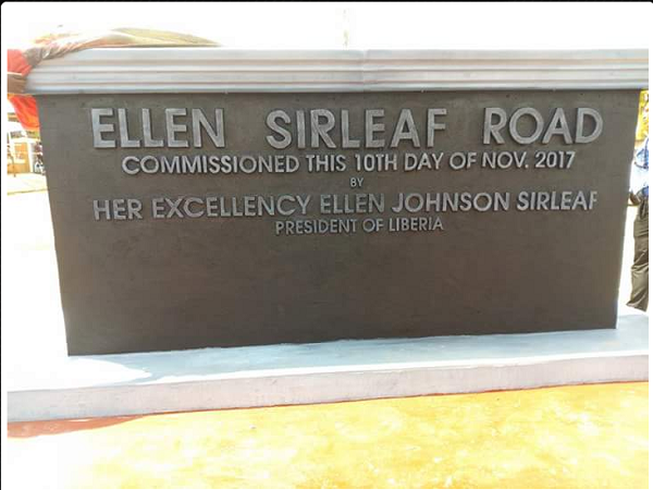 Unknown Residents Destroys Ellen Sirleaf Johnson Signpost Recently Erected In Owerri [Photos]