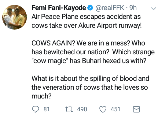 Air Peace Aircraft Unable to Land as Cattle Overtake Akure Airport Runway