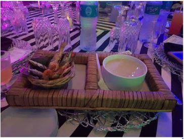 Fried Fish, Garri Served at A Wedding In Lagos