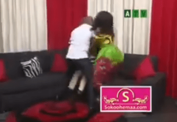 Ghanaian Boxer, Ayittey Powers Beats Up Comedian Baba Spirit On Live TV Just For Joking With His Hairstyle