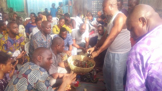 OPC Members Fortifying Themselves and Their Weapons Spiritually In Lagos [Photos]
