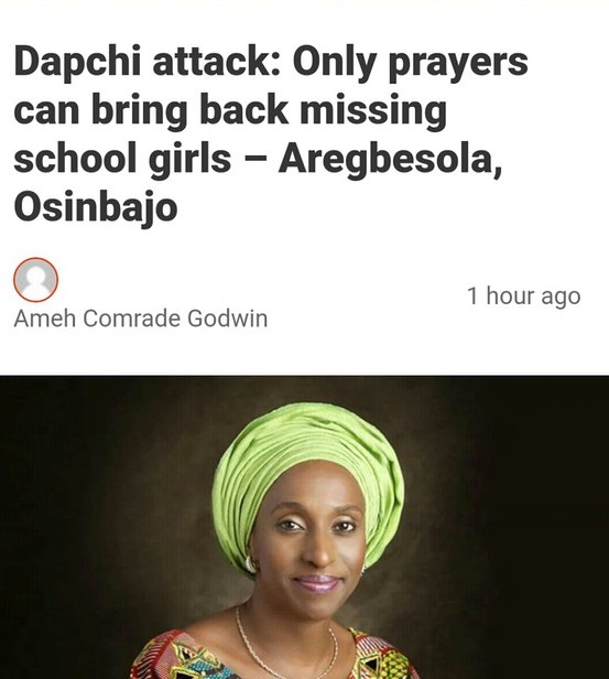 Only God Can Bring Back The #DapchiGirls -Dolapo Osinbajo
