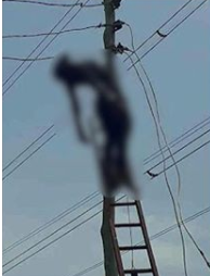 Sacked PHCN Staff Gets Electrocuted While Doing Illegal Connection [Photos]