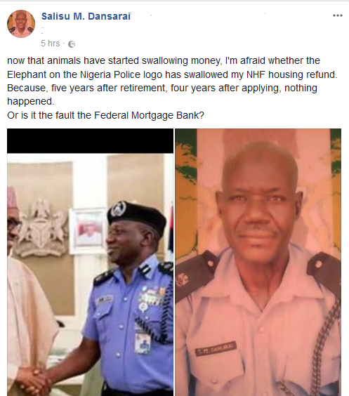 “How Elephant Swallowed My Housing Refund?”; Retired Police Officer Cries Out [Photos]