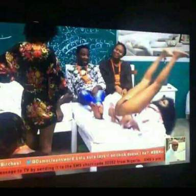 #BBNaija2018: While Displaying Her Acrobatic Skill, Princess Shows Off Her Backside [Photos]