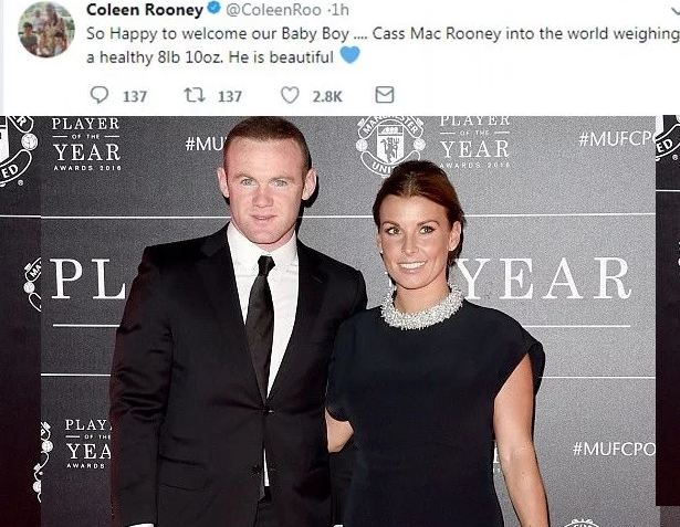 Coleen And Wayne Rooney Welcomes Their Fourth Son Cass Mac Rooney