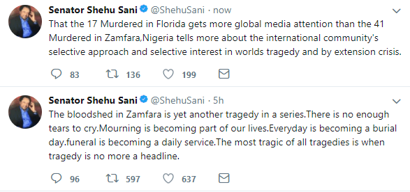 “Mourning Is Becoming Part Of Our Lives” – Senator Shehu Sani Reacts To Zamfara Killing