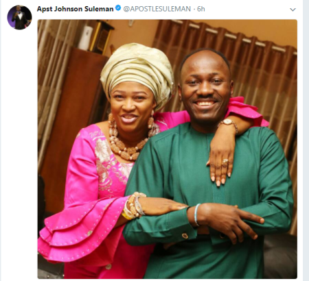 Apostle Johnson Suleman and Wife Shares Lovely New Photo 