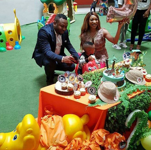 For The First Time, Tonto Dikeh and Churchill Olakunle Spotted Together at Son’s 2nd Birthday Party