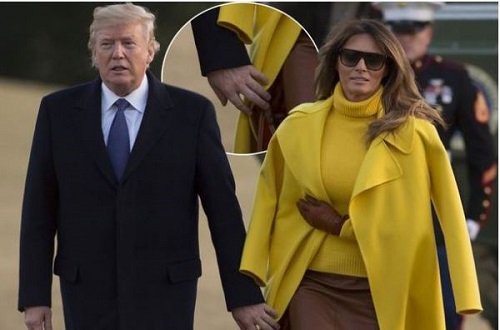 Donald Trump’s Wife, Melania Refuses to Hold His Hand in Public [Photos/Video]
