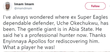 From Grace To Grass: The Story Of Ex-Super Eagles Defender, Uche Okechukwu Now A Professional Hunter In Abia State From Grace To Grass: The Story Of Ex-Super Eagles Defender, Uche Okechukwu Now A Professional Hunter In Abia State