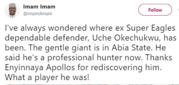 From Grace To Grass: The Story Of Ex-Super Eagles Defender, Uche Okechukwu Now A Professional Hunter In Abia State