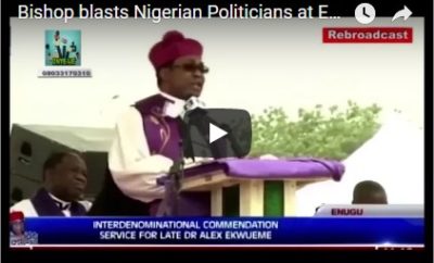 Viral Video of Bishop Emmanuel Chukwuma Blasting Politicians At Alex Ekwueme’s Burial