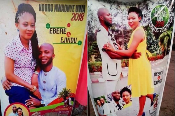 Man Set To Marry 2 Ladies In Abia State Decided To Do Two Separate Wedding Posters [Photos]