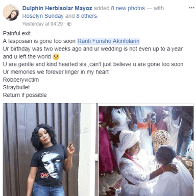 So Sad, Stray Bullet Kills Pretty Nigerian Lady Two Weeks After Her Birthday [Photos]