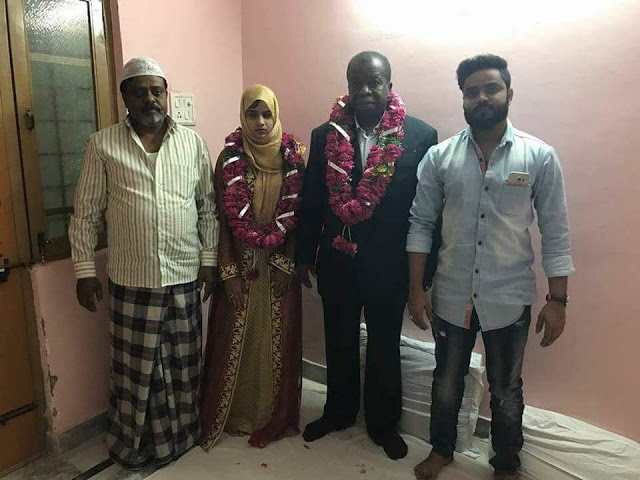 Old Nigerian Man, Marries 15-Year-Old Indian Girl [Photos]
