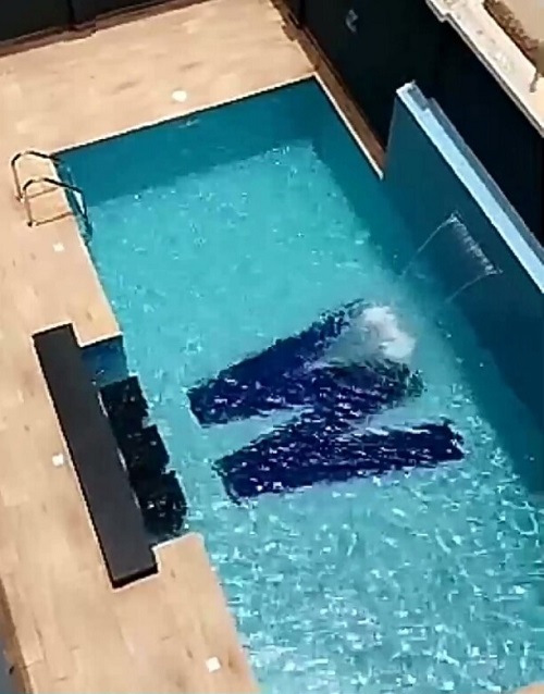 Banky W shows off his Lekki Mansion with His Initial ‘W’ Engraved in The Swimming Pool [photos]