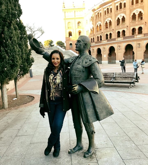 Excited Bianca Ojukwu All Smiles as She Visits Bull Fighting Arena in Spain [Photos]
