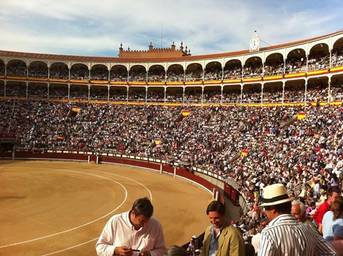Excited Bianca Ojukwu All Smiles as She Visits Bull Fighting Arena in Spain [Photos]