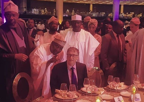 Microsoft Boss, Bill Gates, Spotted at Fatima Dangote and Jamil Abubakar's Wedding Dinner