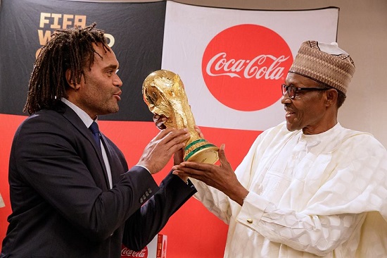 President Buhari Receives the Original FIFA World Cup Trophy in Abuja [Photos]