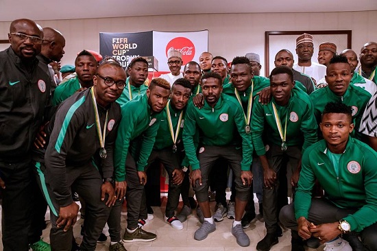 President Buhari Receives the Original FIFA World Cup Trophy in Abuja [Photos]