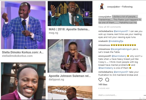 Cossy Ojiakor Reveals the Names of 3 People She Dislikes