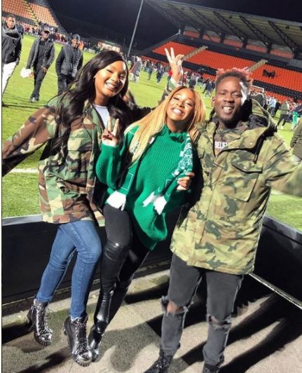 Mr Eazi, Dj Cuppy, And Temi Otedola, Spotted Watching Super Eagles Match [Photos]