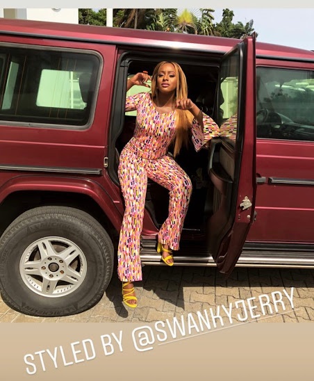 Billionaire Daughter, Dj Cuppy Poses On Her Bulletproof G-Wagon