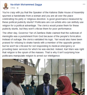 Nigeria’s Youngest House of Assembly Speaker Reportedly Snubs Lady’s Handshake