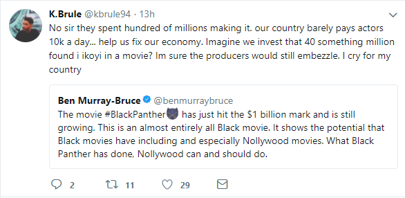 I Cry for My Country- K. Brule Comes for Senator Ben Bruce Over Nollywood