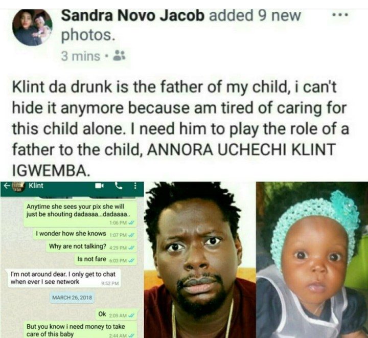 Exposed!!!Lady Accuses Klint Da Drunk Of Being The Father Of Her Daughter