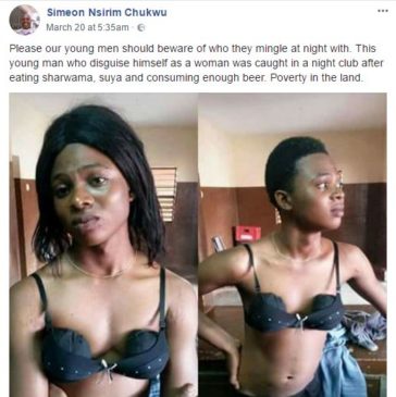 Photos of Young Man Who Disguised as A Lady Caught Flexing in A Nightclub