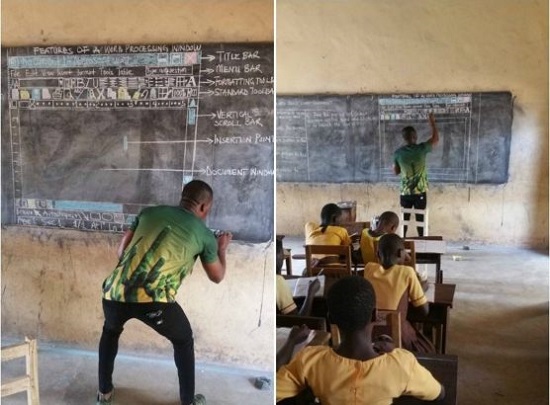 Microsoft Supports Appiah Akoto, The Ghanaian Teacher Spotted Teaching Computer On Board