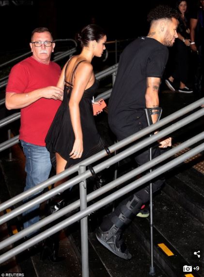Injured Neymar Hits the Town to Attend Birthday Bash with Crutches in Brazil [Photos]