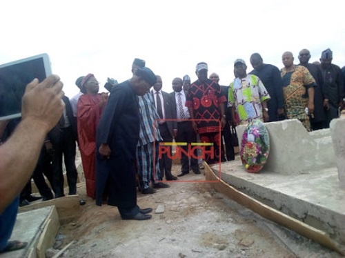 The Former President Obasanjo Visits Graveyard of 73 Victims [Photos]
