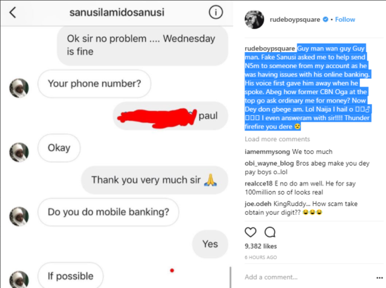 Between Paul Okoye and Emir Sanusi Impersonator Who Wanted to Dupe Him of N5million
