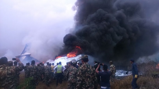 Bangladeshi Plane with 67 Passengers Crashes and Bursts into Flames at Airport in Nepal [Photos]