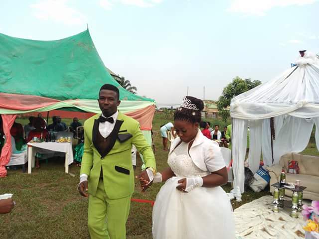 Couple Abia State, Ride Tipper Truck to Their Wedding Venue [Photos]