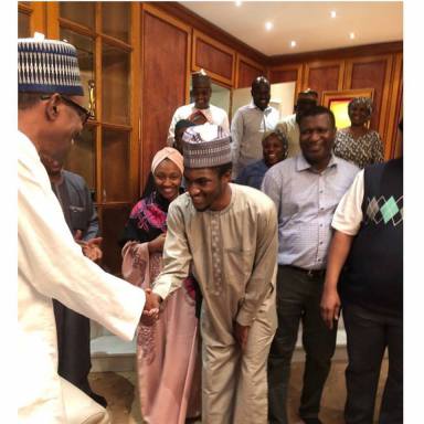 President Buhari Smiles Endlessly As He Meets With His Son Yusuf Who Arrived Nigeria After A Successful Medical Trip [Photos]