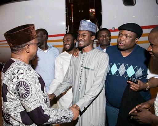President Buhari Smiles Endlessly As He Meets With His Son Yusuf Who Arrived Nigeria After A Successful Medical Trip [Photos]