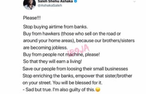 “Stop Buying Airtime From Banks” – Saleh Shehu Ashaka