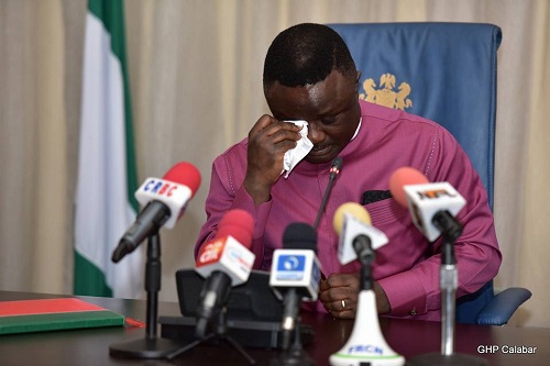 Gov. Ayade Breaks Down in Tears as He Signs a Record Breaking Budget into Law