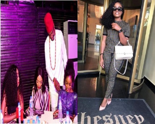 #BBNaija: Cee-c reacts to viral photo of her and Ebuka at a pageantry