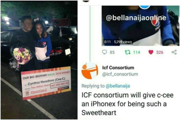 Happy Cee-C’s Fans Rewards Her with N2million Cheque [Photos]