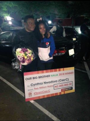 Happy Cee-C’s Fans Rewards Her with N2million Cheque [Photos]