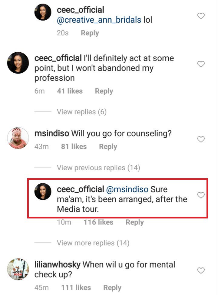 I’ll Go for Counselling – Cee C Reveals   