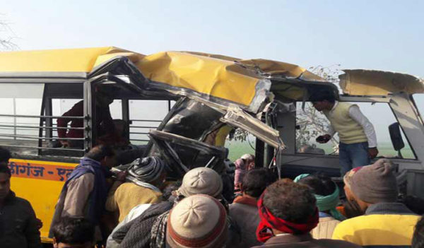So Sad! 13 Children And Bus Driver Dead After Train Hits School Bus In India [Photos]