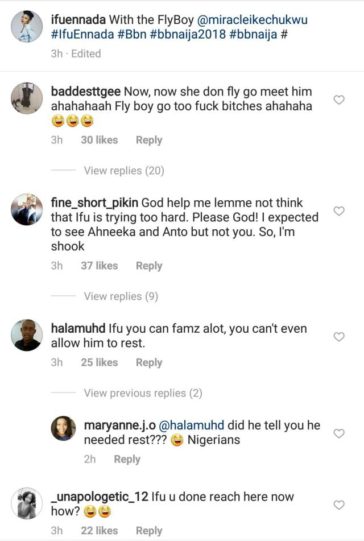 #BBNaija: Ifu Ennada Reacts to Being Called A ‘Famziat’ Over Her Picture with Miracle